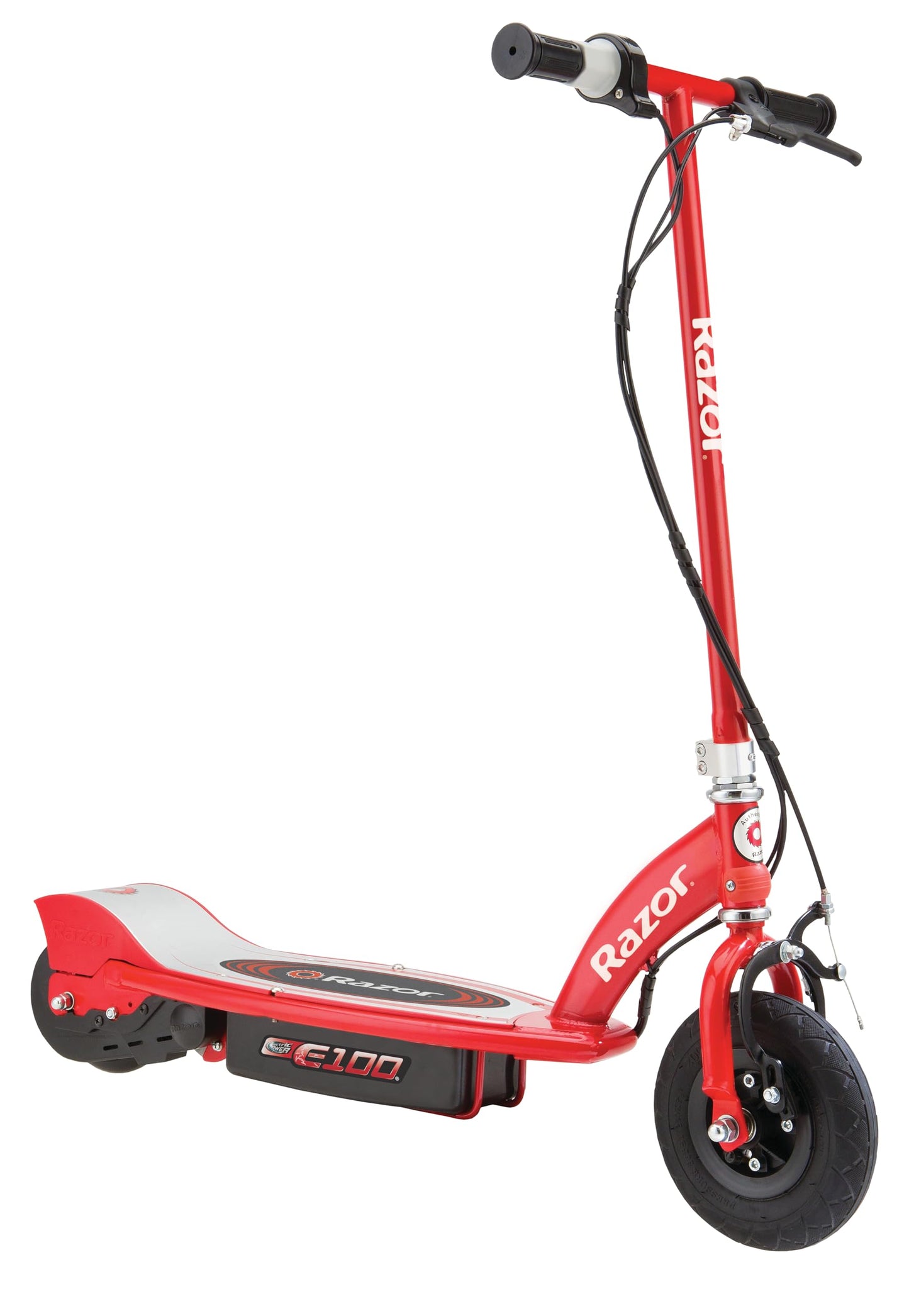 Dluxe Ave. E100 Electric Scooter (Red)The E100 is recommended for ages 8 and older and offers a maximum weight capacity of 120 pounds.&nbsp;