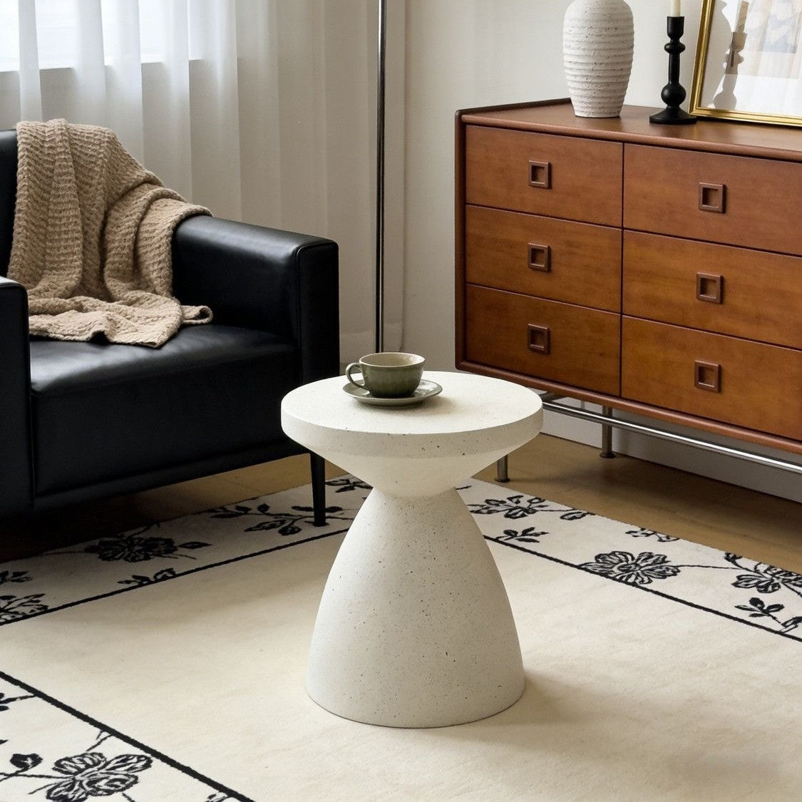 Artistic Rubber Wood Side Table