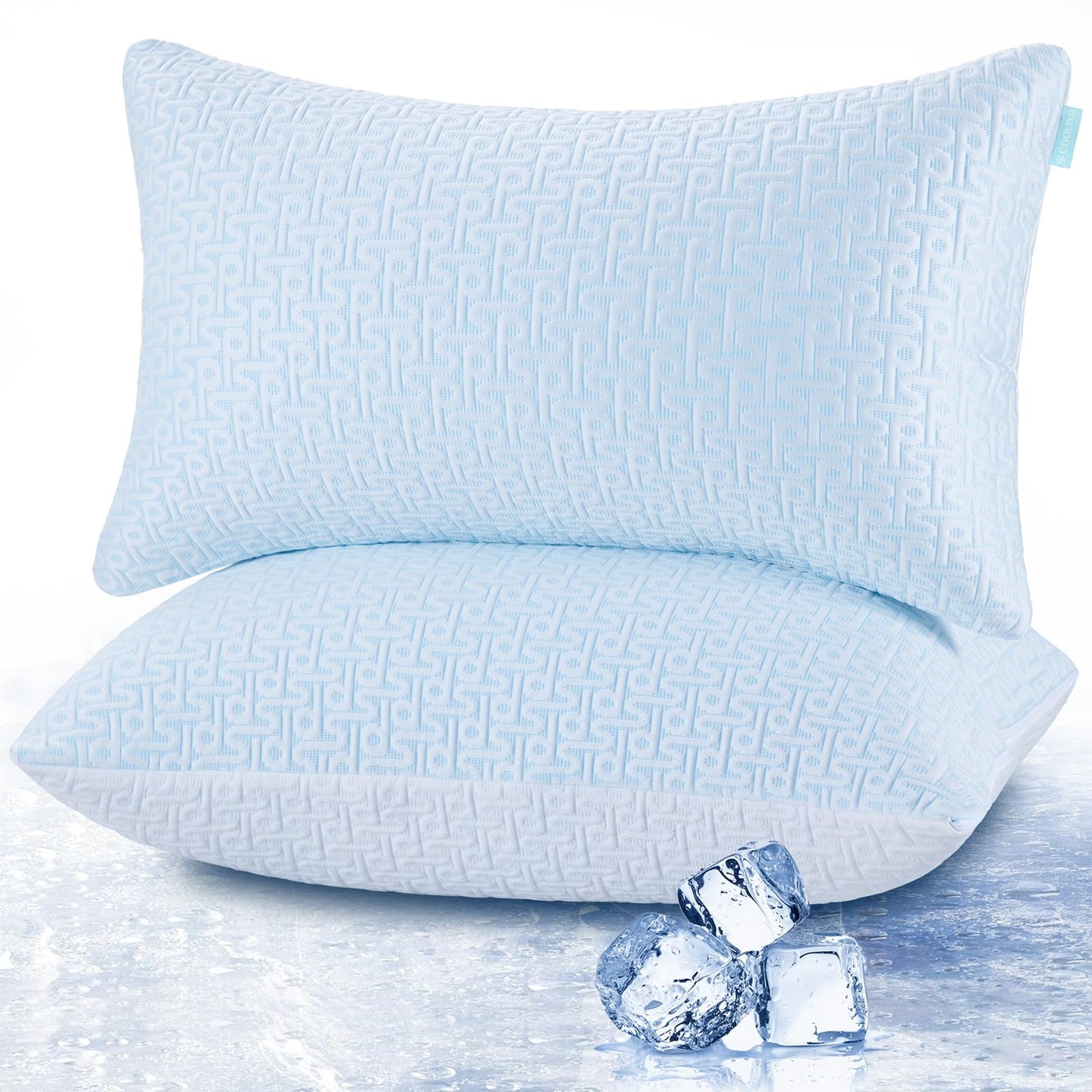 Dluxe Ave. ( STANDARD ) Cooling Hotel Bed Pillows, { SOFT } Set of 2 Pack, Luxury Hotel Quality