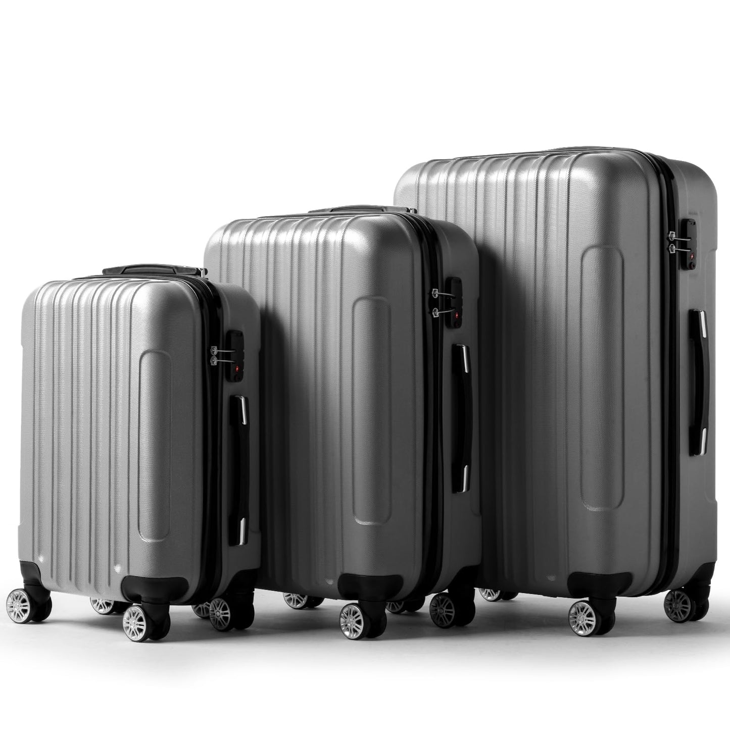 Dluxe Ave. 3 Piece Luggage Sets/ /TSA Locks/Spinner Wheels (Grey) 20,24,28