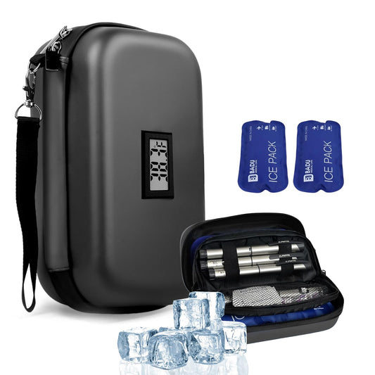 Dluxe Ave. Insulin Cooler Travel Case / Real-time Temperature Display All-Day/ TSA Approved