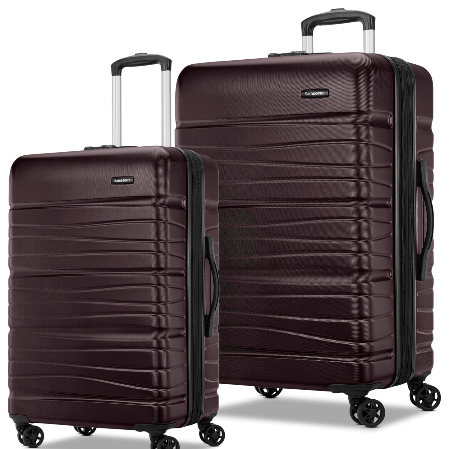Dluxe Ave. Hardside Expandable Luggage with Double Spinner Wheels/ Cordovan 2PC Set (Burgandy)