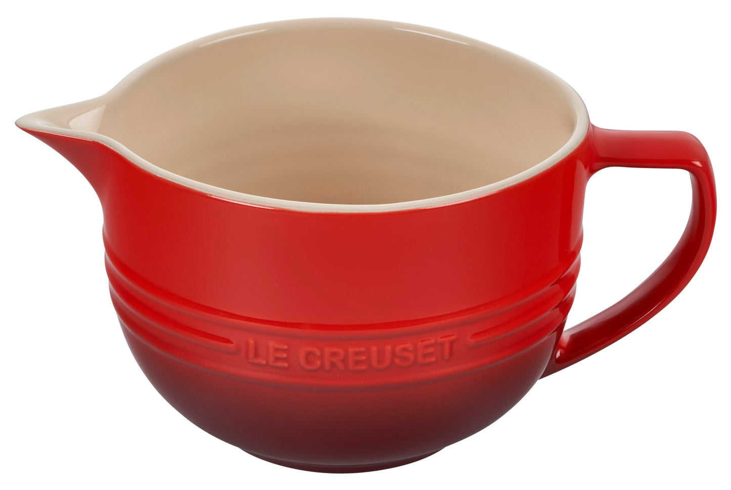 Dluxe Ave. (Limited Edition) Le Creuset Stoneware Signature Batter Bowl 3.25qt. Cerise