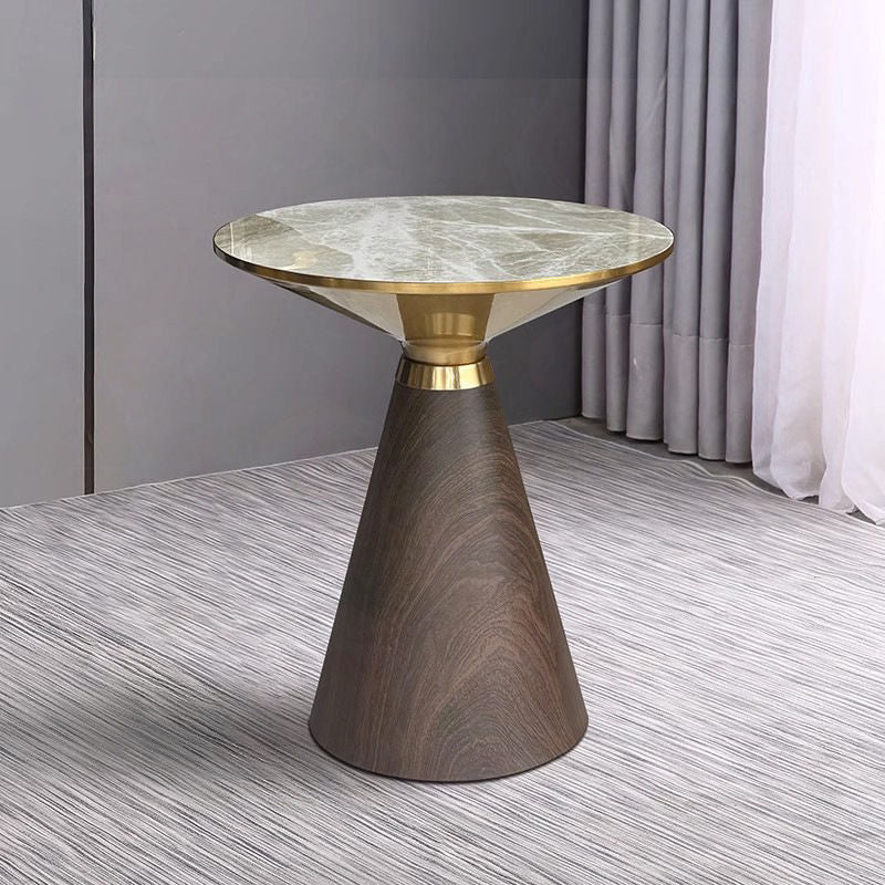 French Luxury Round Coffee Table Italian Style Living Room Side Table Rock Plate Small Round Table