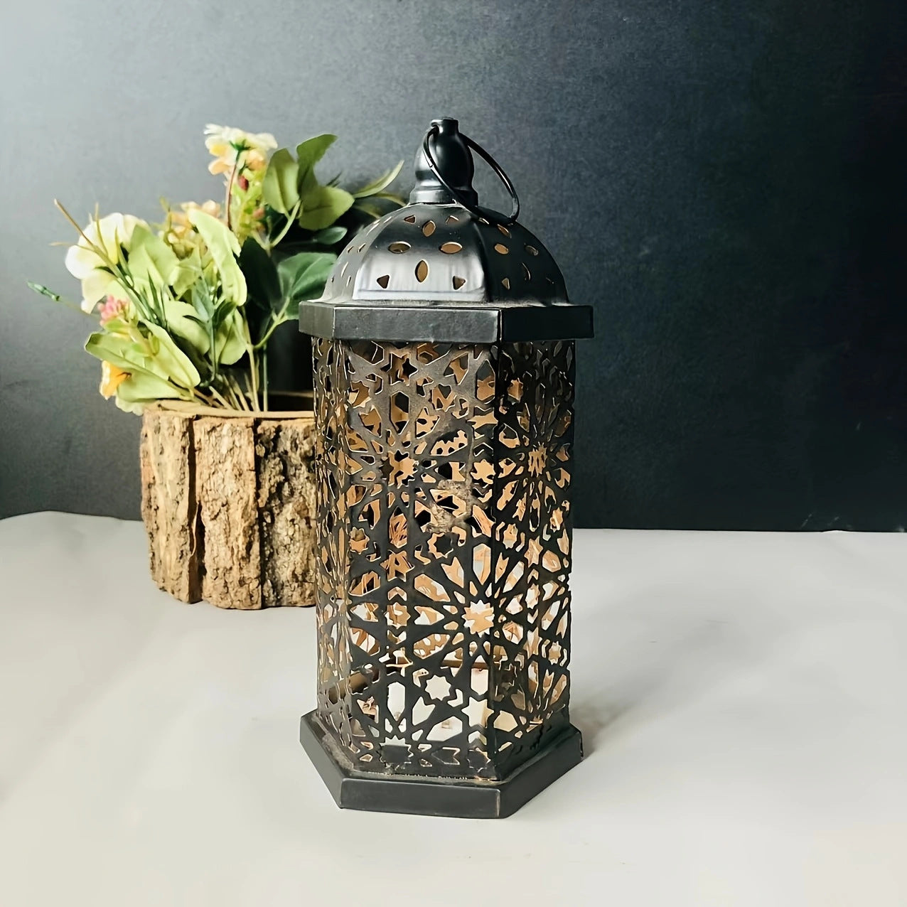 Retro Moroccan LED Lantern for Home Decor