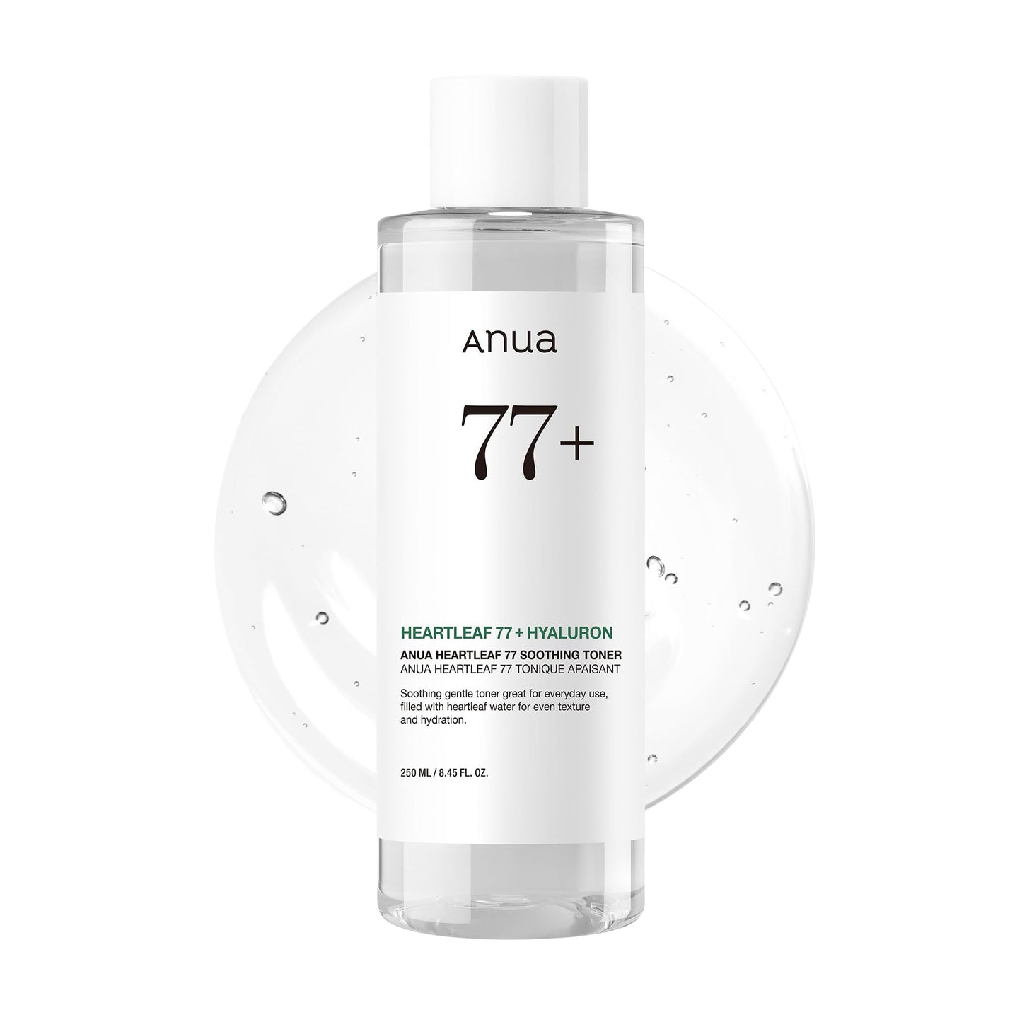 Dluxe Ave. Anua Heartleaf 77 Soothing Toner I pH 5.5 Trouble Care Calming Skin Refreshing Hydrating Purifying Cruelty Free Vegan(250ml / 8.45 fl.oz.)