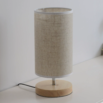 Nordic Wood Table Lamp with Linen Shade
