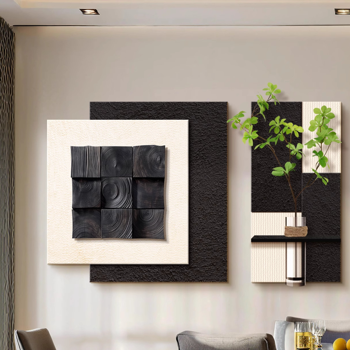 Abstract Modern Two-Panel Wall Art Decoration