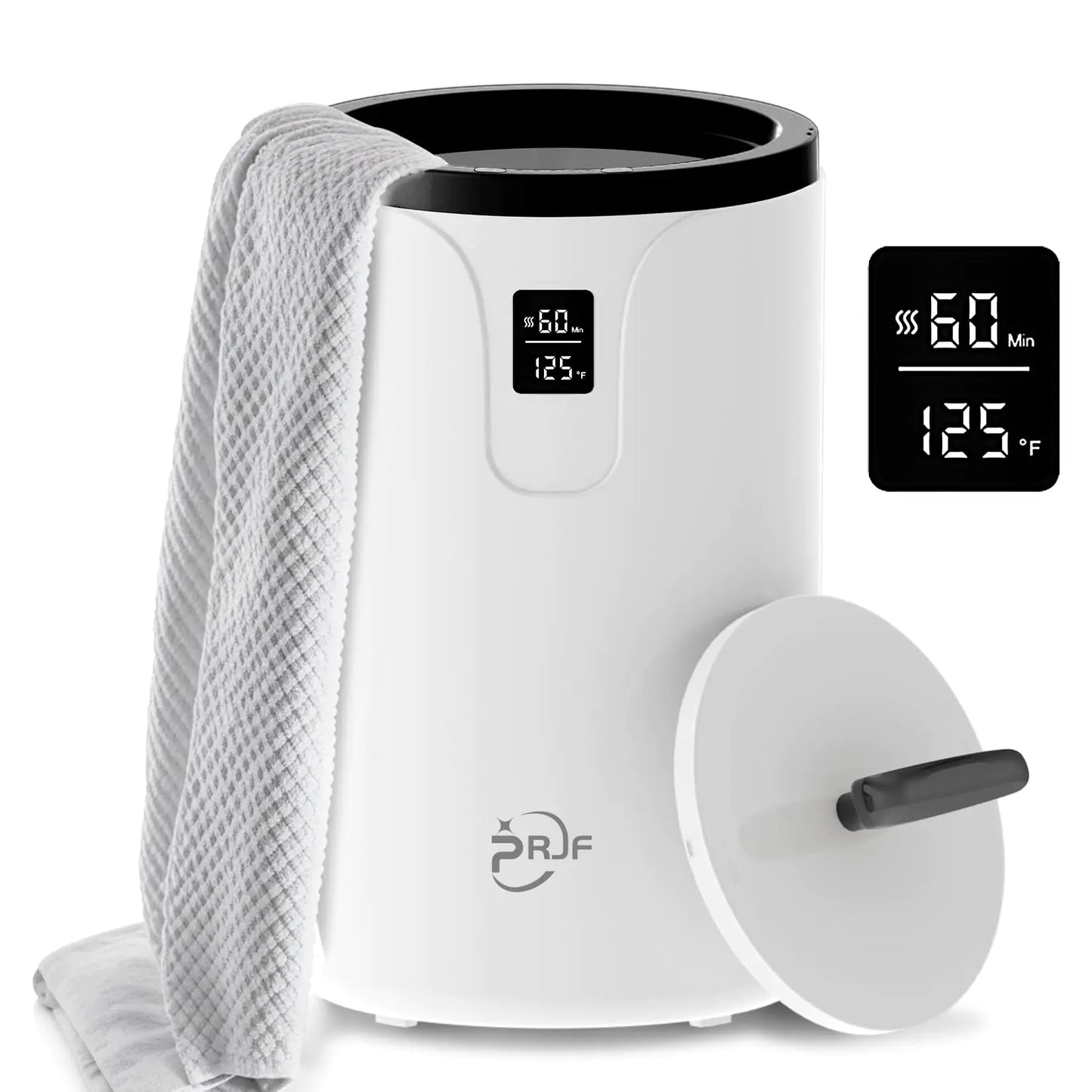 Dluxe Ave. RRJF Towel Warmer Towel Warmer Bucket for Bathroom with LED Display Large Towel Gift Black