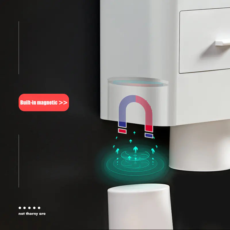 Dluxe Ave. Magnetic Toothbrush Holder Set with Automatic Toothpaste Dispenser