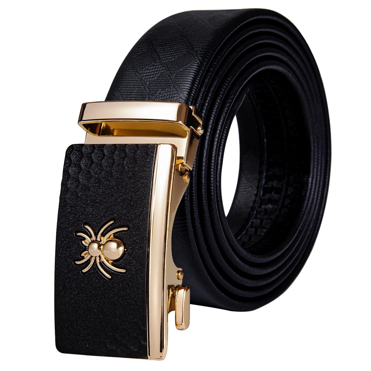 Dluxe Ave. Mens Buckle Belt Genuine Leather/ Automatic Buckle Alloy Designer/ Adjustable(43.3110cm)
