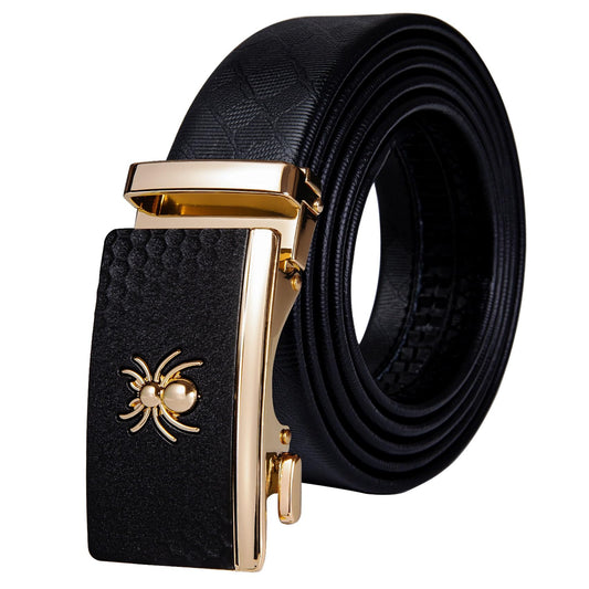 Dluxe Ave. Mens Buckle Belt Genuine Leather/ Automatic Buckle Alloy Designer/ Adjustable(43.3110cm)