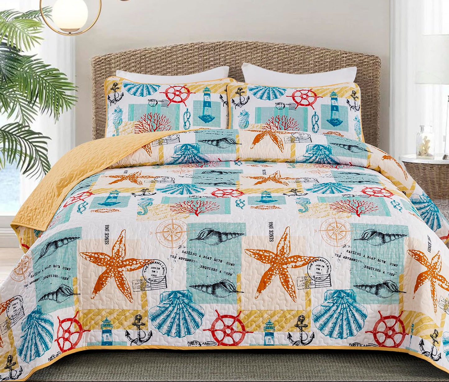 Dluxe Ave. ( KING ) 3 Pcs Quilt and Bedding Set, for All Season