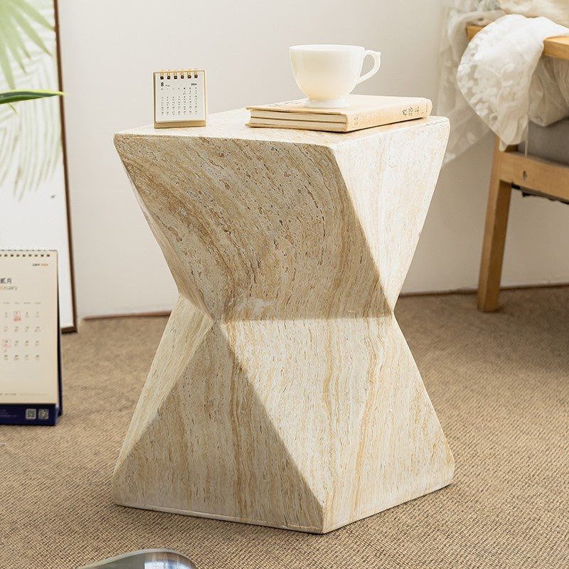 Medieval Style Magnesium Oxide Coffee Table Hexagonal Side Table