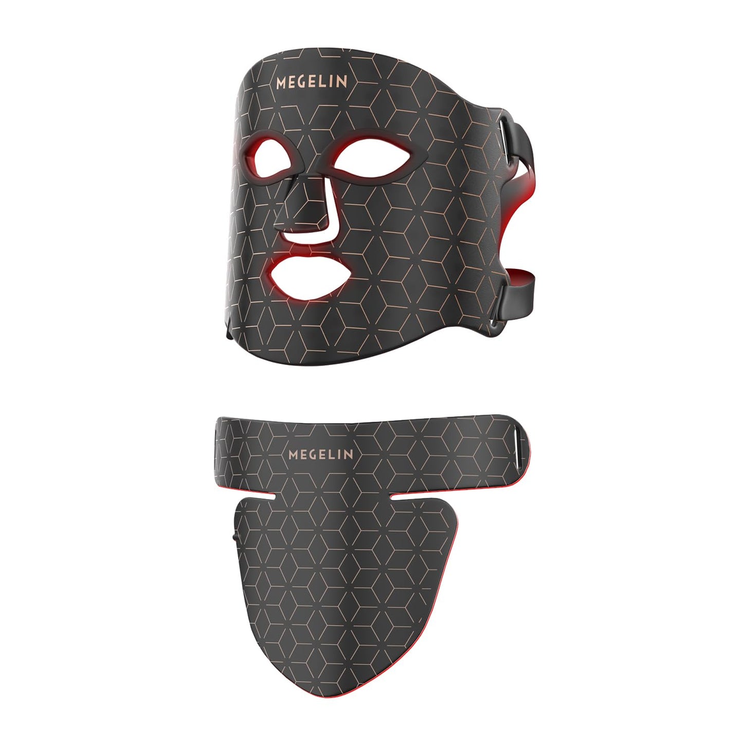 Dluxe Ave.  Led Red Light Therapy Face & Neck Mask/ 7 Colors Led Light (Black)