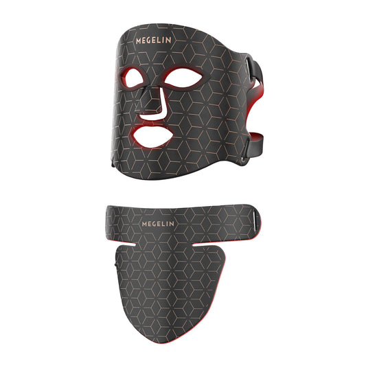 Dluxe Ave.  Led Red Light Therapy Face & Neck Mask/ 7 Colors Led Light (Black)