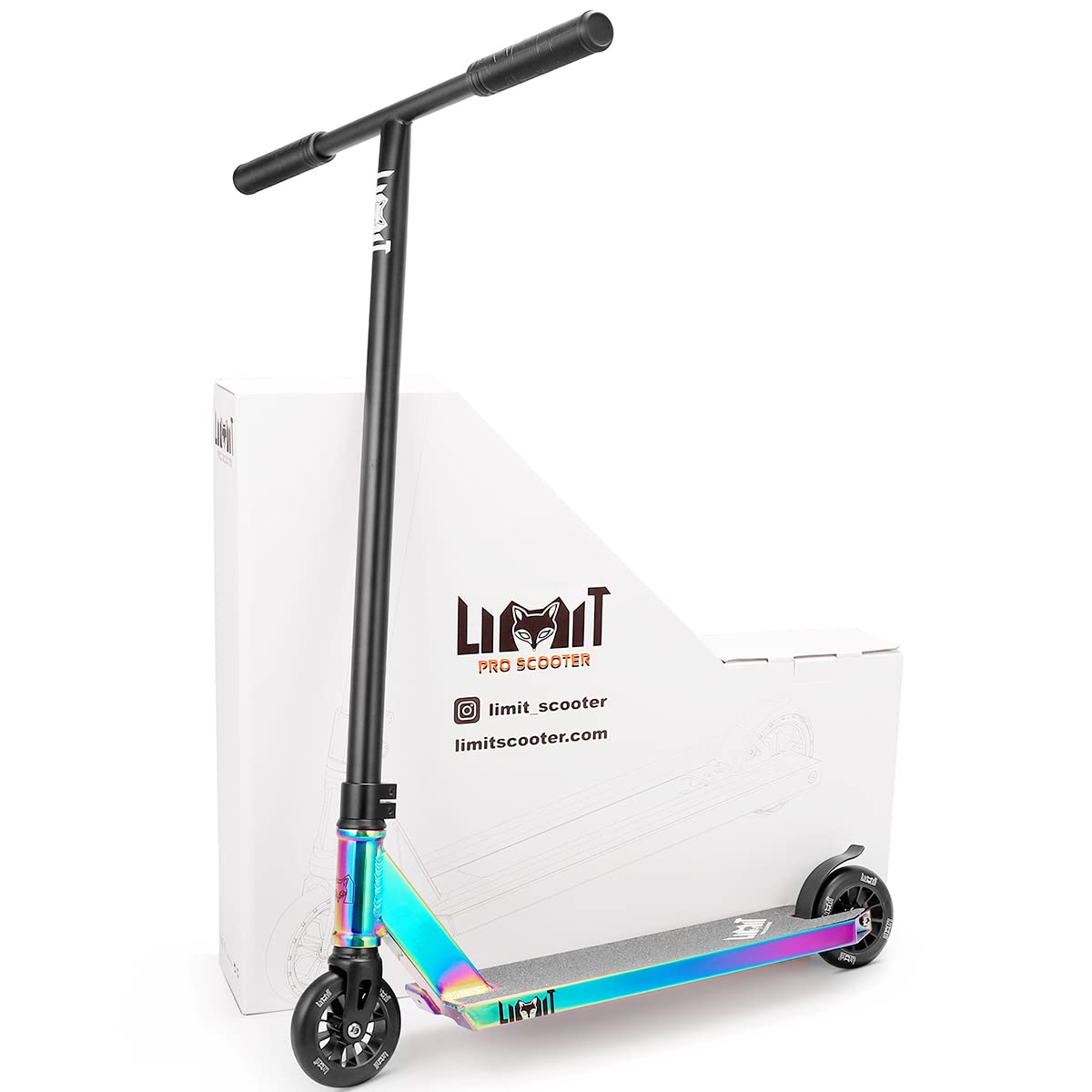 Dluxe Ave. LMT69 Professional Scooter-Trick Scooter-Intermediate Beginner Stunt Scooter Suitable - Children Teenagers Adults 8 Years Old Above(Black Color)
