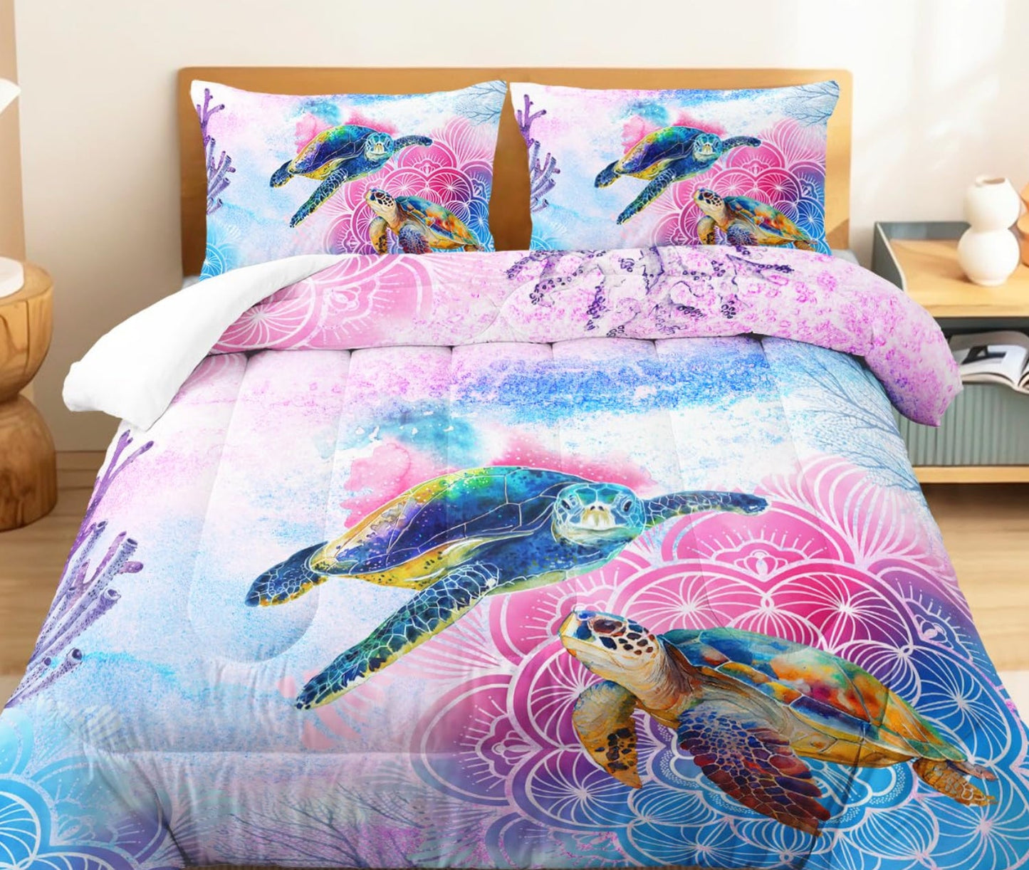 Dluxe Ave. ( QUEEN ) 3 Pcs Comforter and Bedding Set