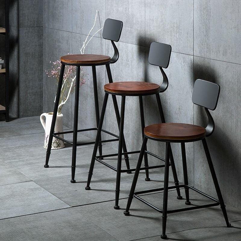 Dluxe Ave. High Stool, Bar Chair, Iron Bar Stool, Modern Solid Wood Stool, Simple Bar Chair
