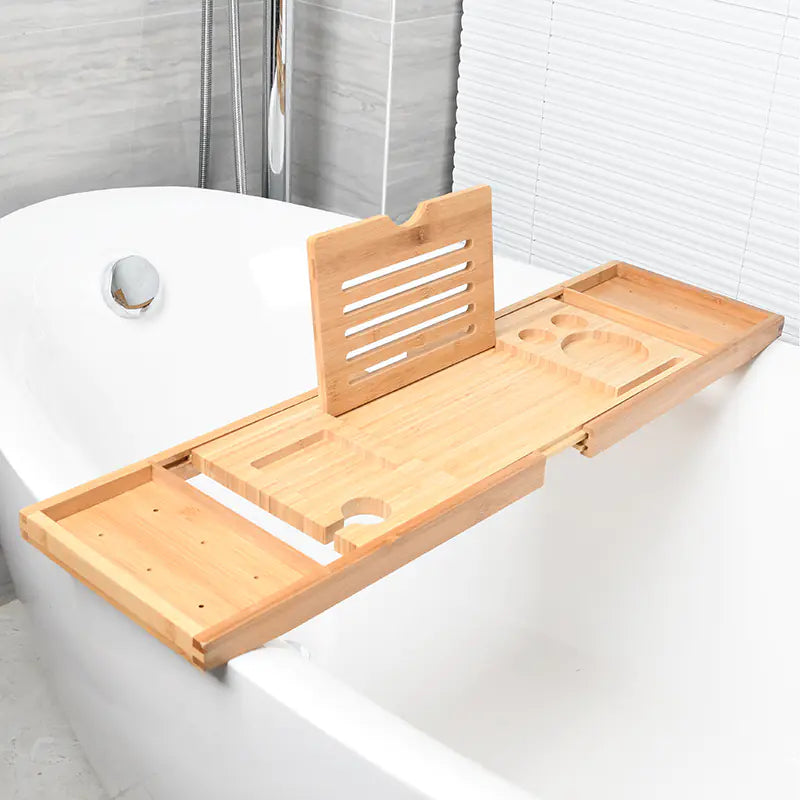 Dluxe Ave. Expandable Non-Slip Bamboo Bathtub Storage Rack