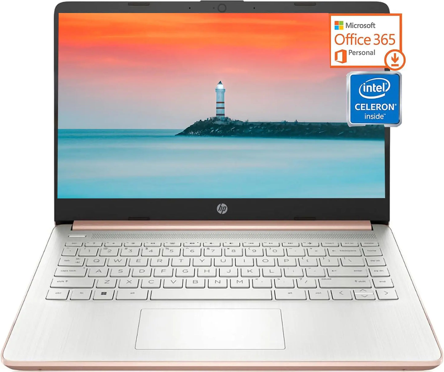 Dluxe Ave. HP 14 Inch Ultral Light Laptop 16GB RAM 320GB Storage Windows 11 S Rose Gold