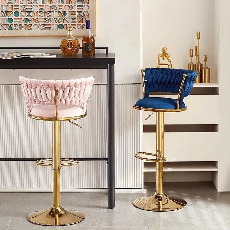 Adjustable Swivel Bar Stool with Backrest