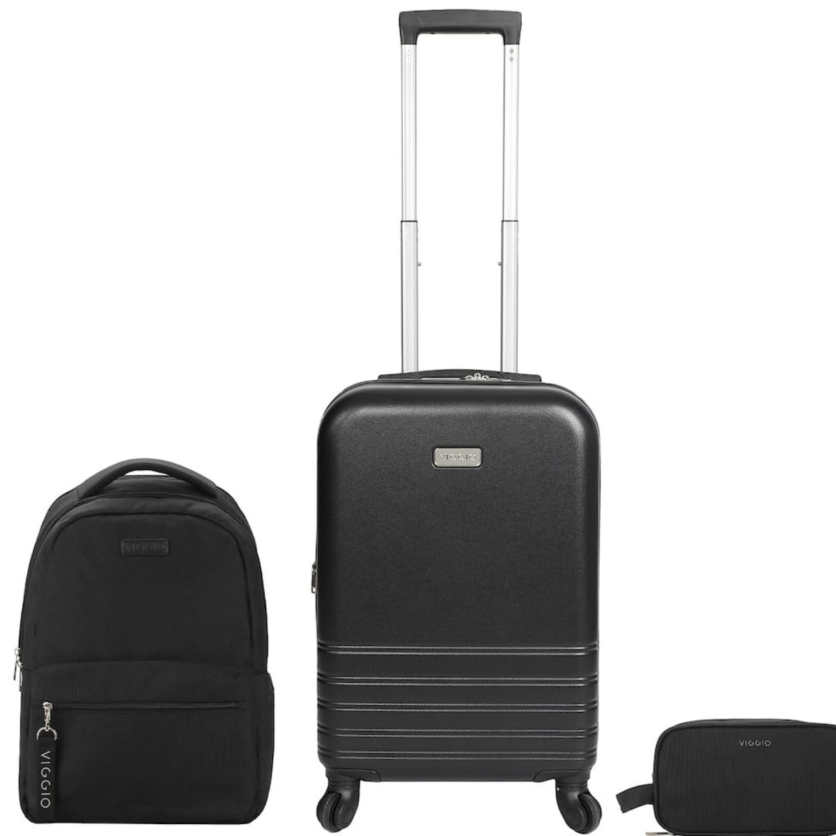Dluxe Ave. 3-Piece Black Luggage Set/ Spinning Wheels/ (Black)