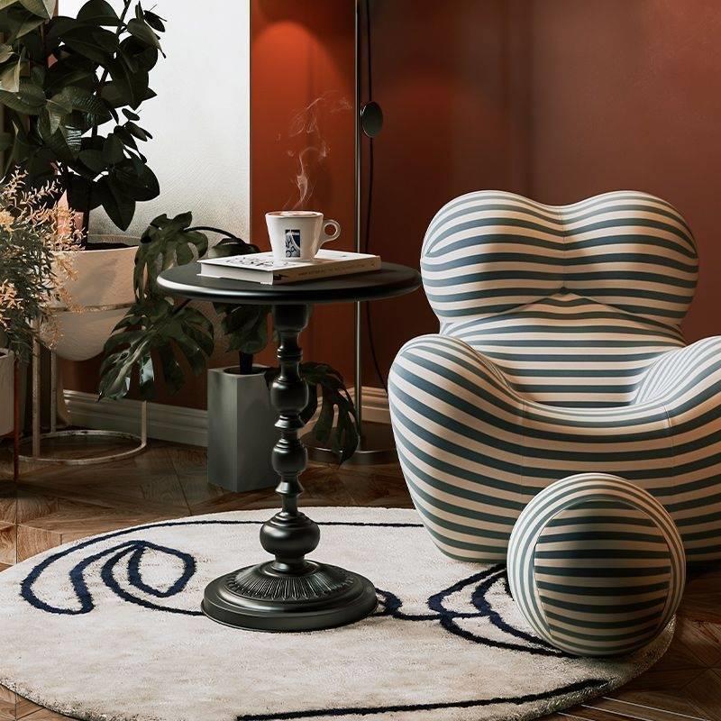 Round Iron Side Table Vintage Style