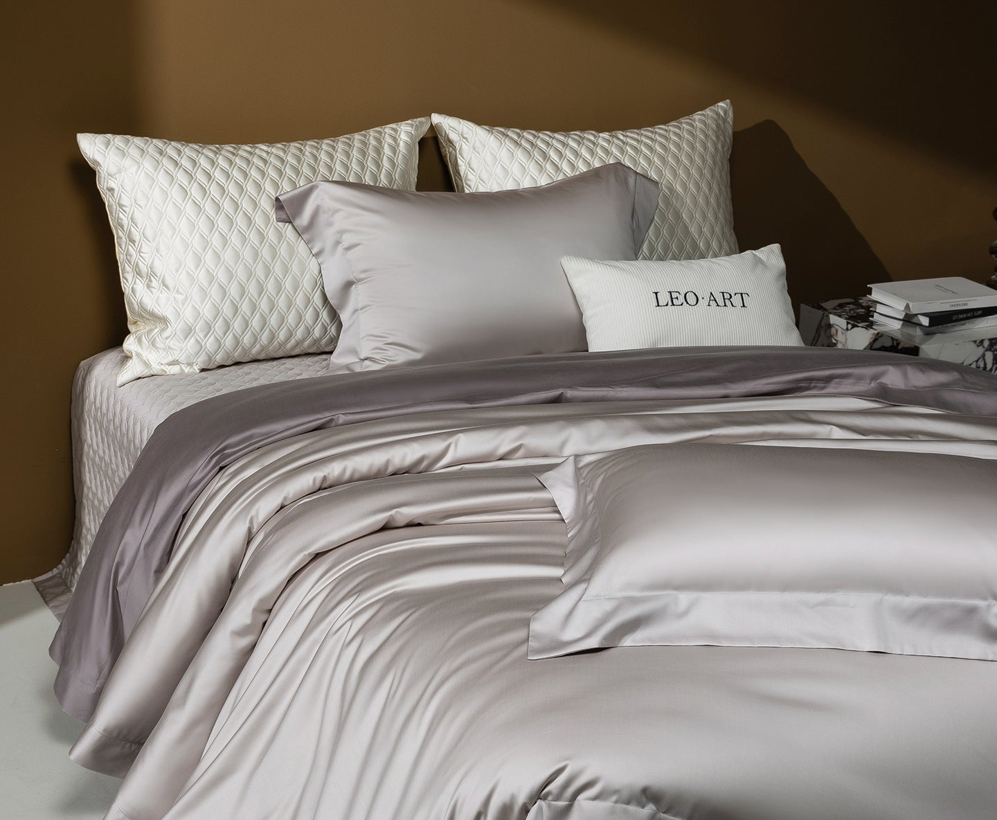 Dluxe Ave. Luxury Tencel Cotton Brushed Bed Cover Set/ One Flat Sheet Two Pillowcases {One Duvet Cover}