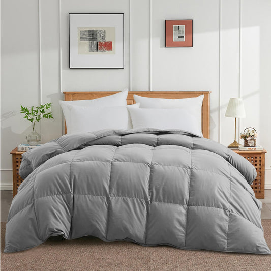 Dluxe Ave. ( KING )  Down Comforter, All Season Ultra Soft Goose Down & Feather, Fiber Fill Luxury Hotel/ Dark Gray Duvet Insert