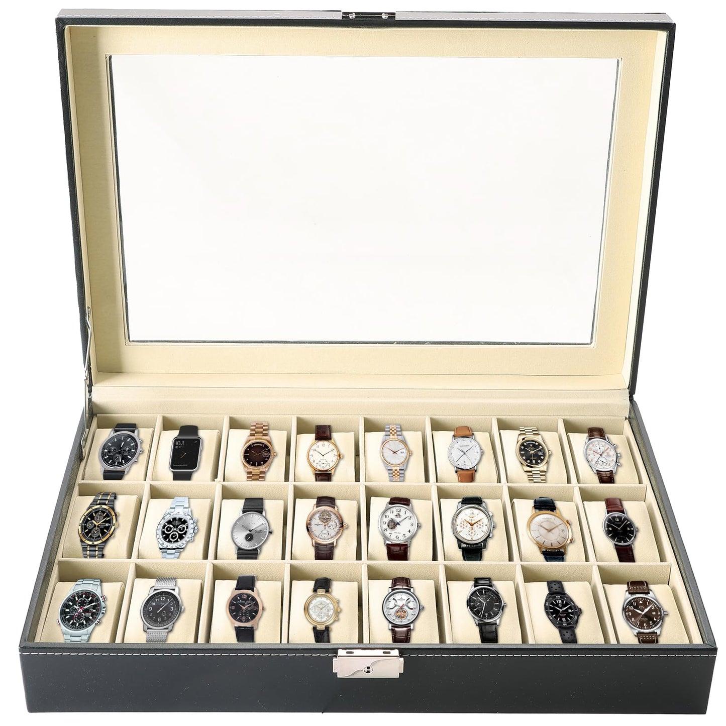 Dluxe Ave. 24 Slot Watch Box Organizer Display