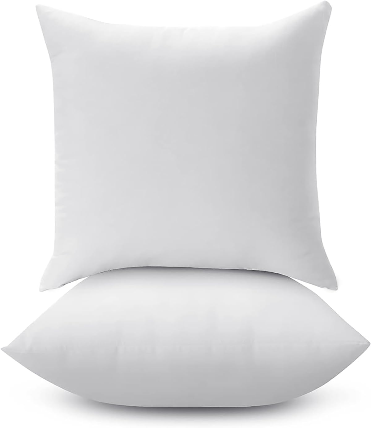 Dluxe Ave. 18 x 18 Throw Pillow Insert/ Set of 2/ Down Alternative/  White