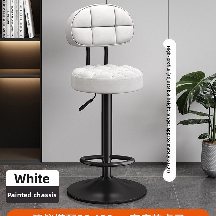 Adjustable Height Swivel Bar Stool with Backrest