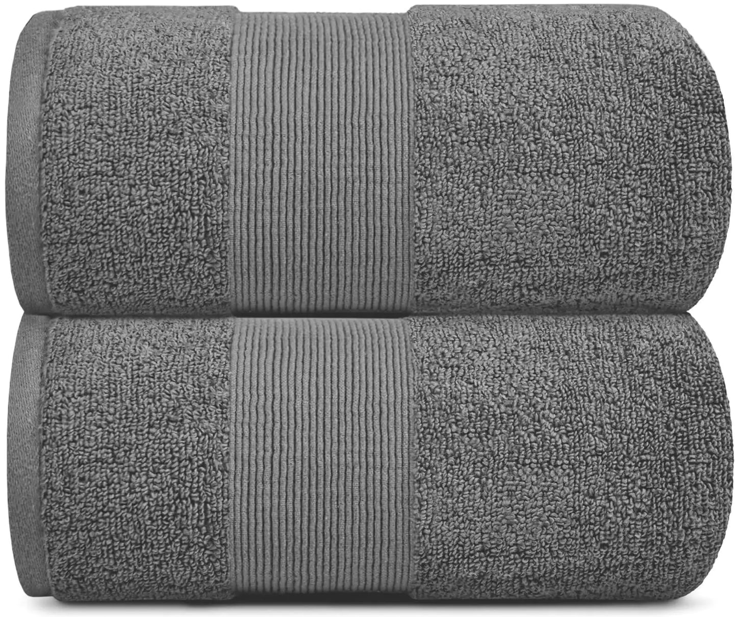 Dluxe Ave. Resort Collection Soft Bath Towels 35x70 in Oversize 2 Pack Smoke Grey