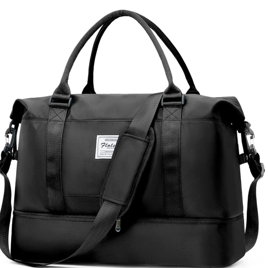 Dluxe Ave. Travel Duffel Bags with Shoe Compartment & Laptop/ Carry on/ Black