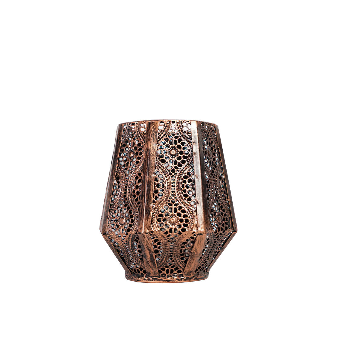 Creative Retro Moroccan Candle Holder Hollow Pattern Iron Bronze Candle Holder Home Decoration