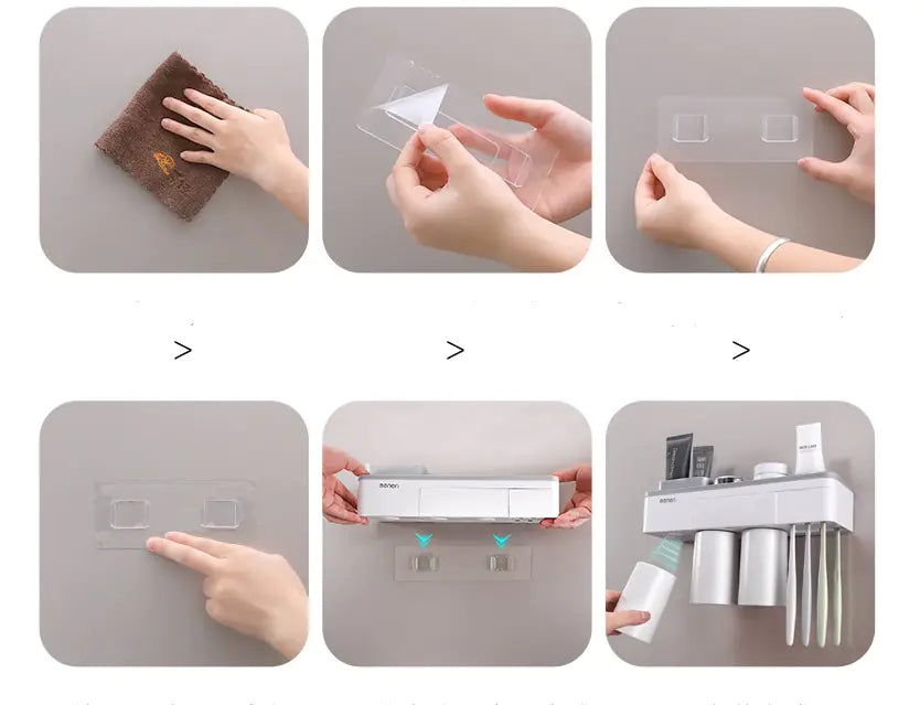 Dluxe Ave. Magnetic Toothbrush Holder Set with Mouthwash Cups