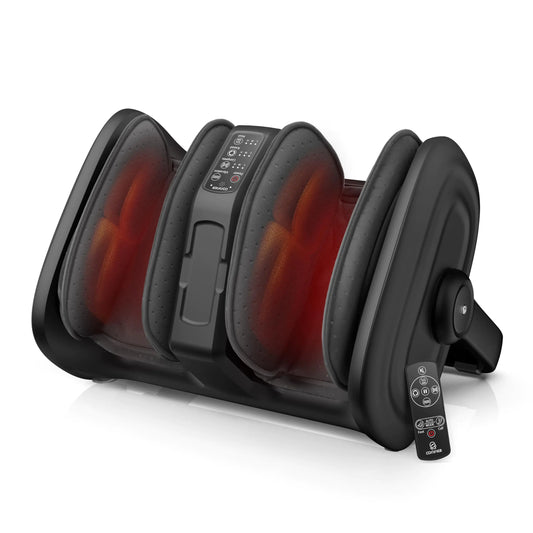 Dluxe Ave. COMFIER Shiatsu Foot Massager Machine Foot Calf Massager with Heat Squeeze & Vibration Massage Remote Control UP to Men Size 14