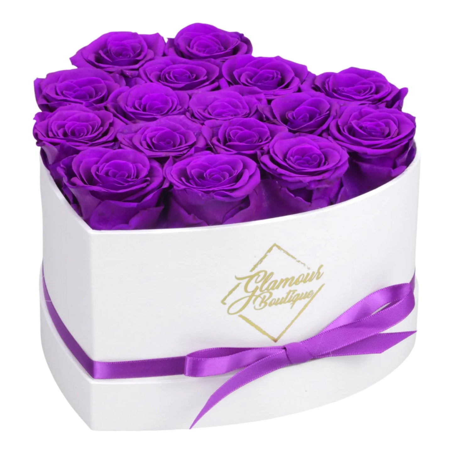 Dluxe Ave. Luxury Preserved Roses in a Box/ 16pcs (Purple)