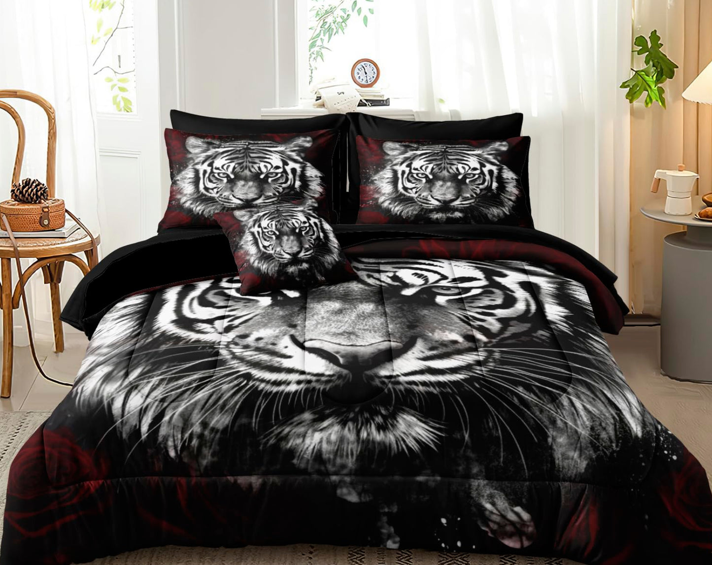 Dluxe Ave. ( KING ) 7 Pcs. Comforter Set, Tiger