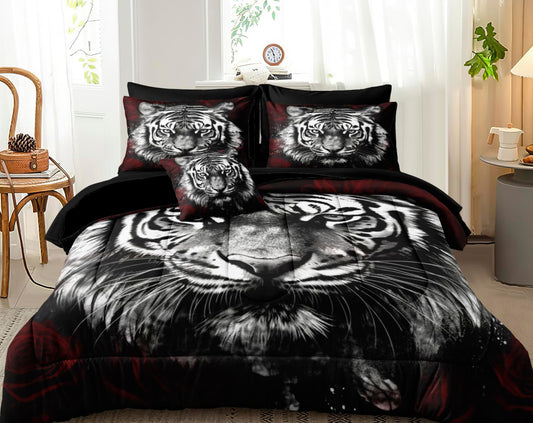 Dluxe Ave. ( KING ) 7 Pcs. Comforter Set, Tiger