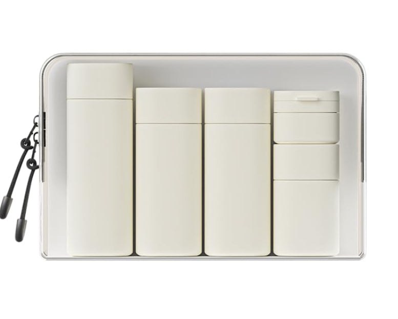 Dluxe Ave. 5Pcs Travel Bottles for Toiletries/ Leak Proof/ White