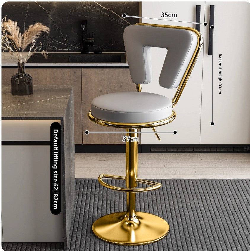 Adjustable Height Bar Stool with Backrest