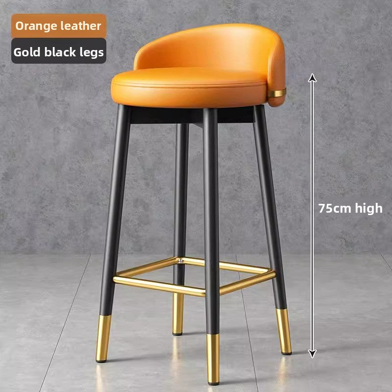 Modern Metal Bar Stool with Backrest