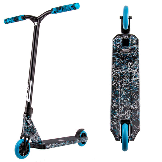 Dluxe Ave. Type R Complete Pro Scooter - Pro Scooters - Pro Scooters for Adults/Pro Scooters for Kids (Black/Blue/White)