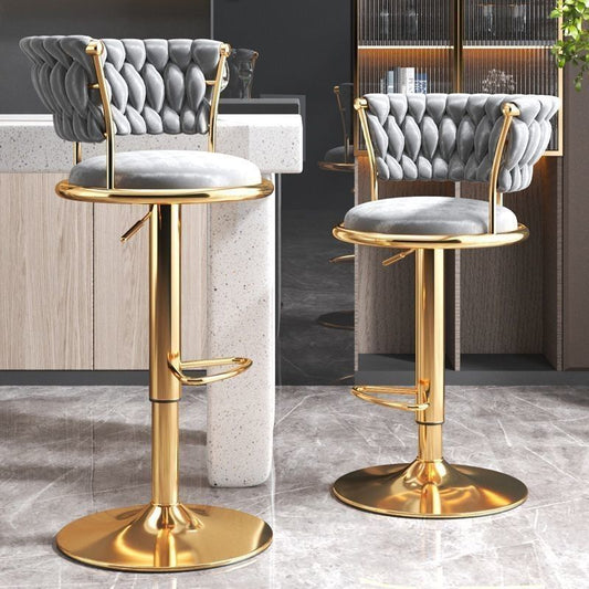 Dluxe Ave. Adjustable Swivel Bar Stool with Backrest