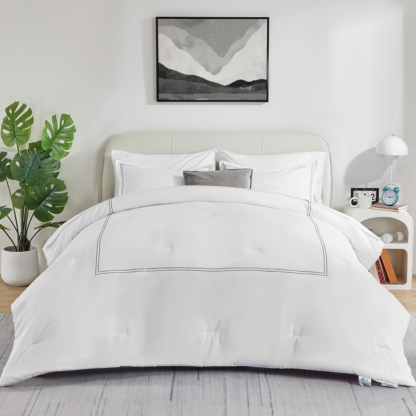 Dluxe Ave. ( FULL )3 Pcs Comforter Set, Duvet Insert Down Alternative /Grey