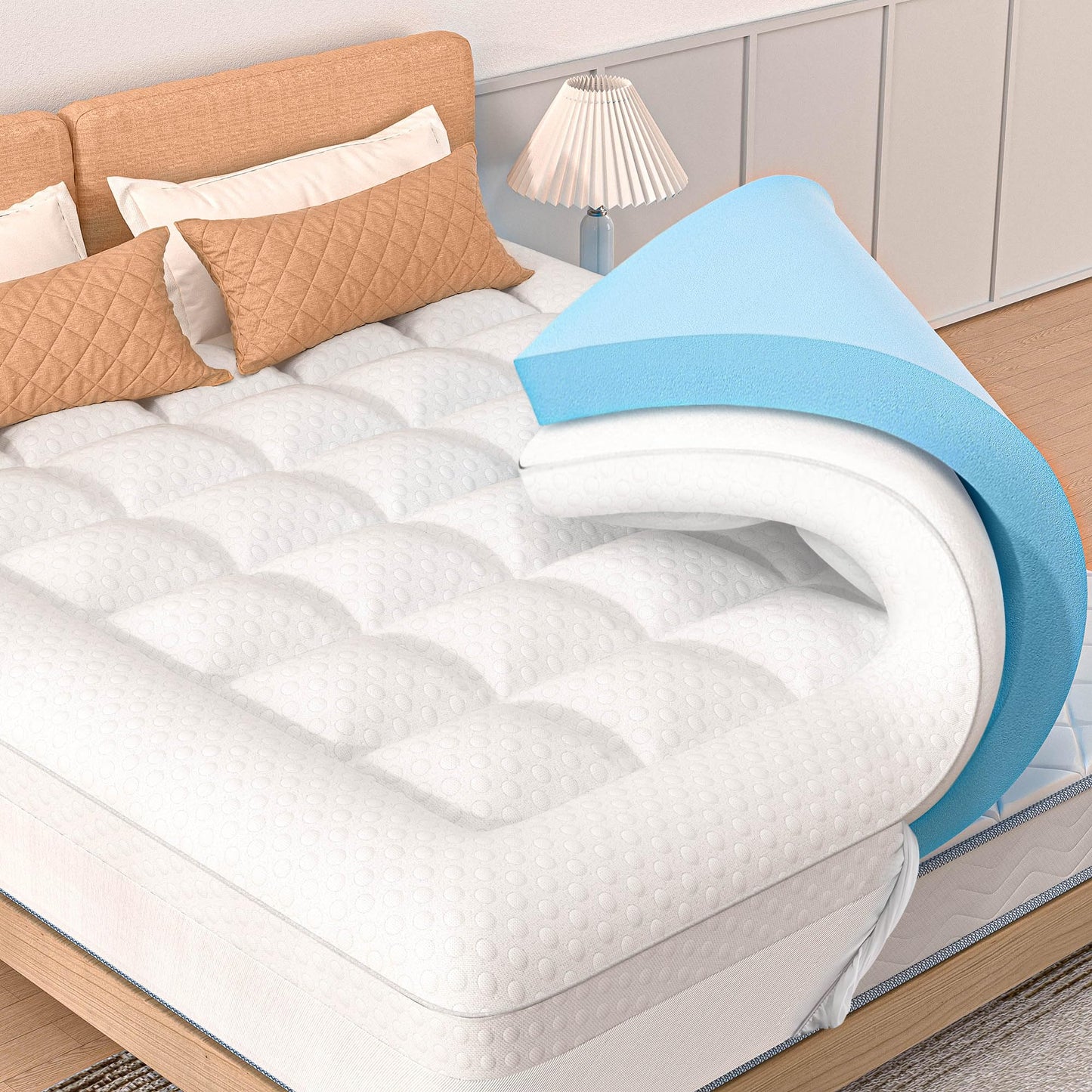 Dluxe Ave. ( QUEEN ) Mattress Topper 3 Inch, White