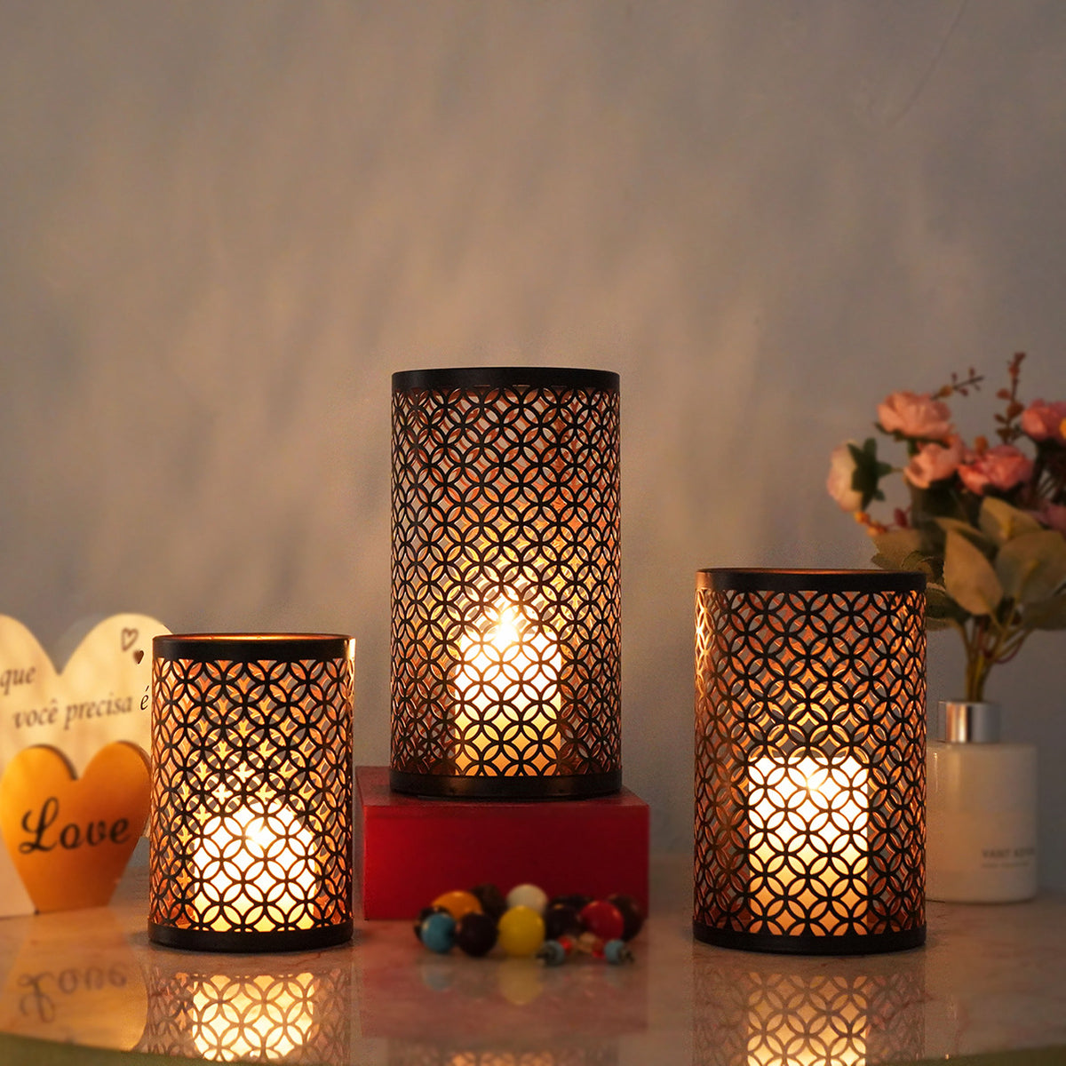 Moroccan Iron Hollow Vintage Candle Holder