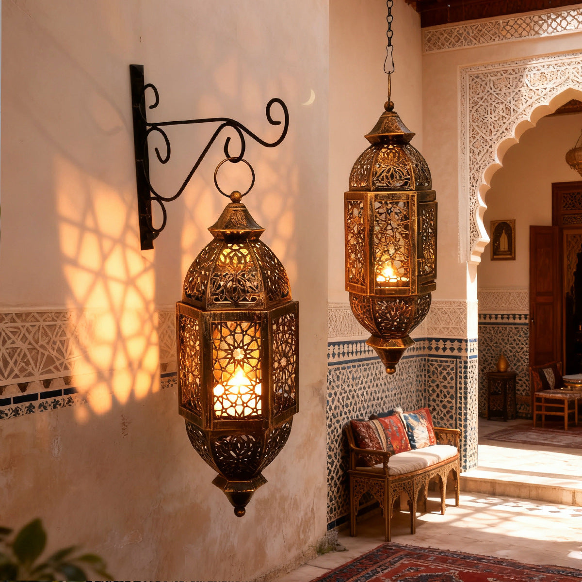 Moroccan Retro Iron Candle Holder